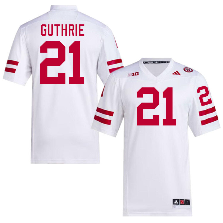 Nebraska Cornhuskers #21 Rex Guthrie College Football Jerseys Stitched-White Nebraska Cornhuskers #21 Rex Guthrie College Football Jerseys Stitched-White